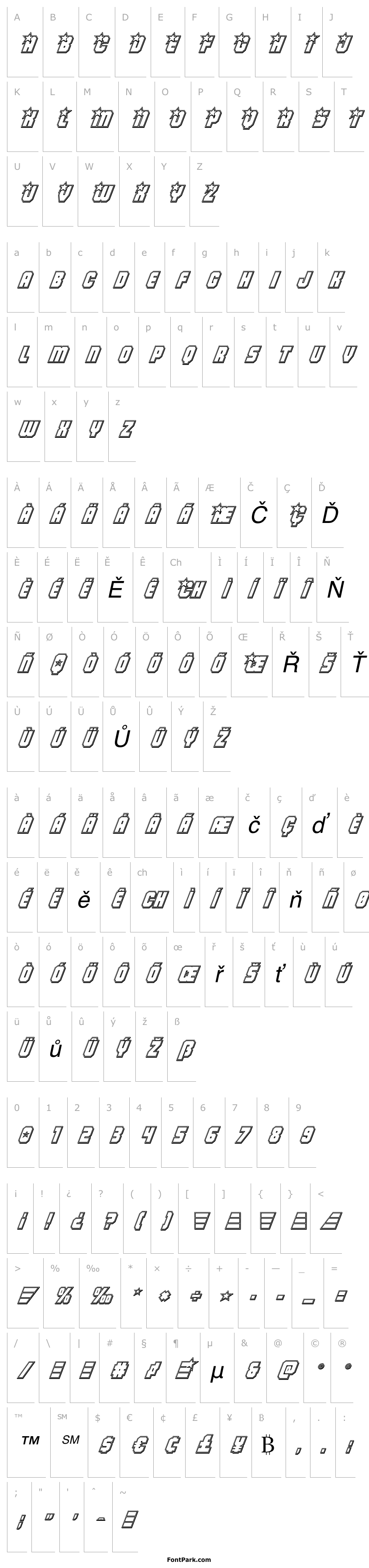 Overview Army Rangers Engraved Italic