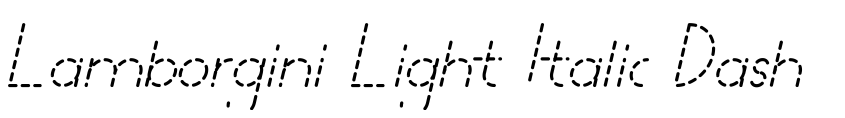 Font Lamborgini Light Italic Dash by Ikrar Bey Khubaib